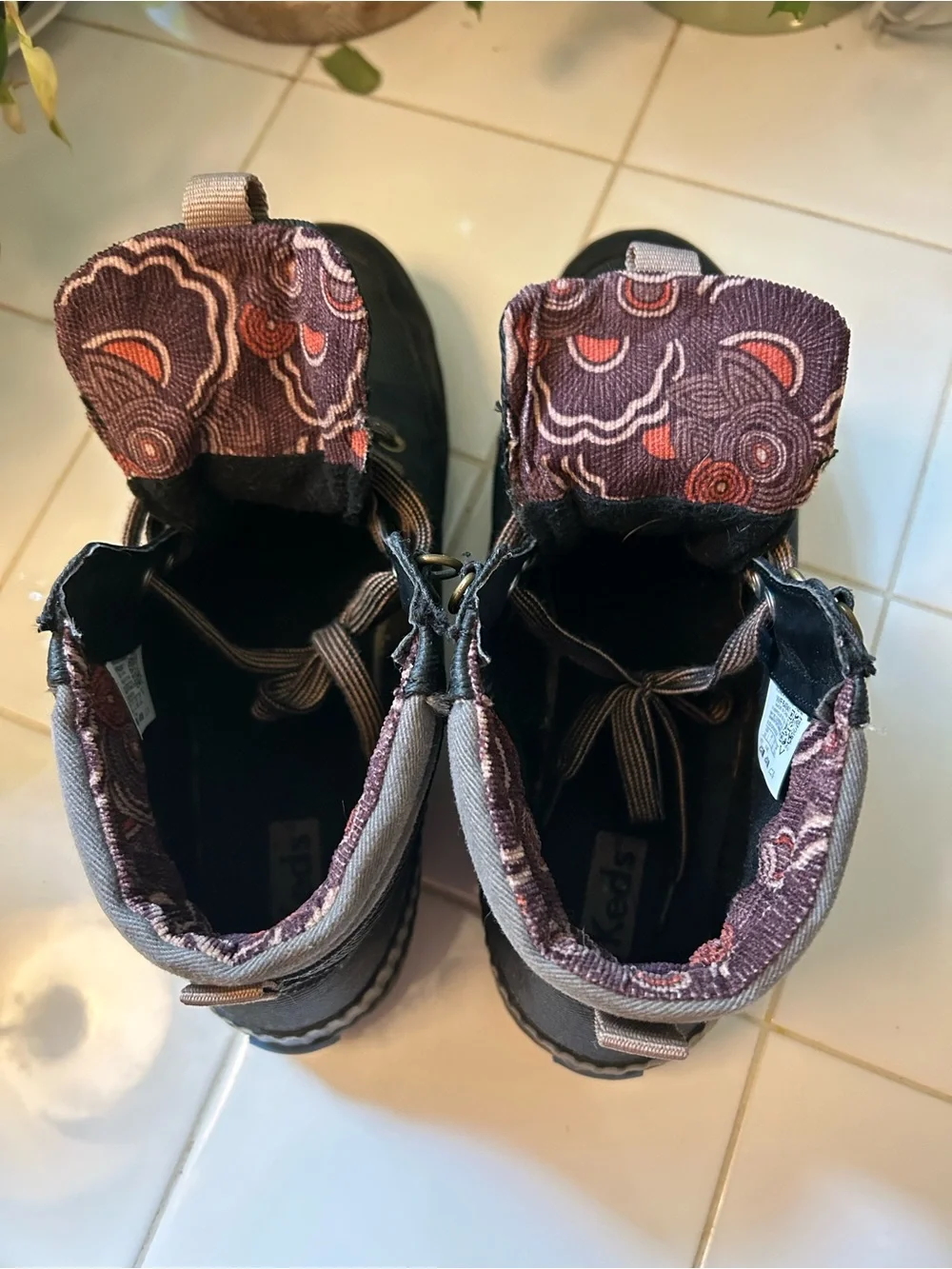 Keds Black RainBoot with Brown Accents